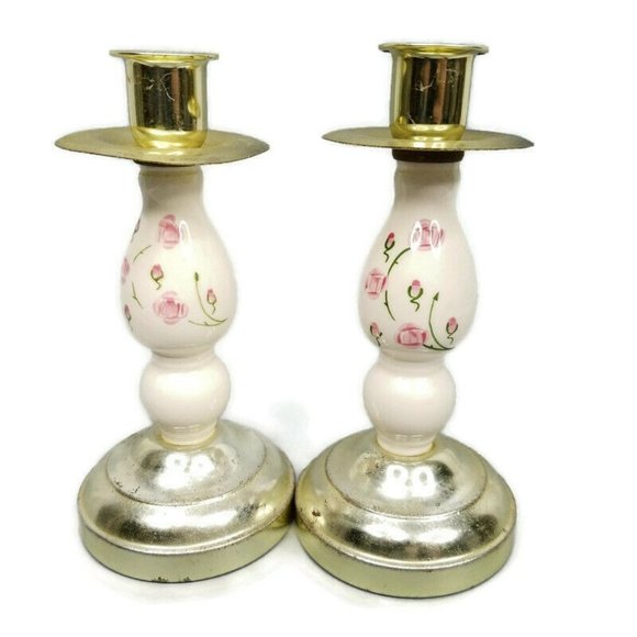Homco Home Interiors 2 Candlesticks Candle Holders